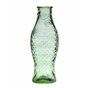 Serax Fish & Fish green glass bottle 1L sculptural carafe designed by Paola Navone decorative tableware