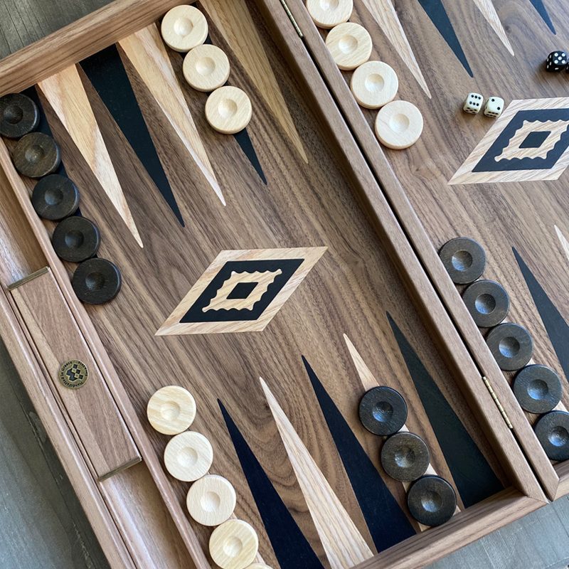 Walnut & Oak Backgammon Board