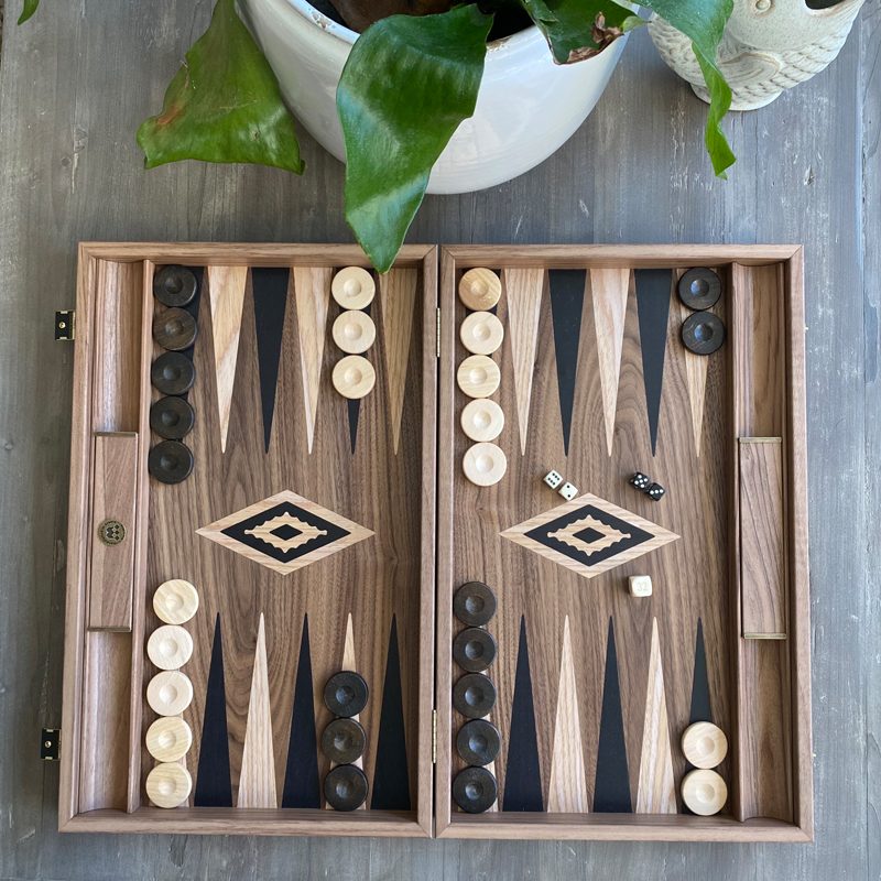 Walnut & Oak Backgammon Board