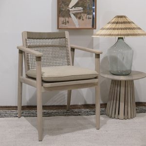 Corda Dining Armchair: Natural