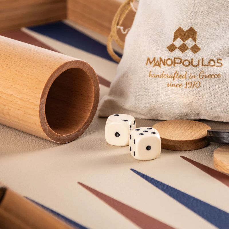 Backgammon: Tobacco & Blue Leather - Image 2