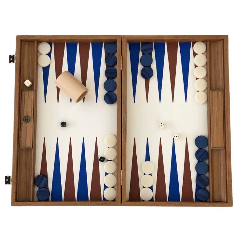 Backgammon: Tobacco & Blue Leather
