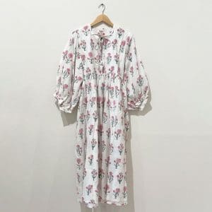 White Flower Midi Dress