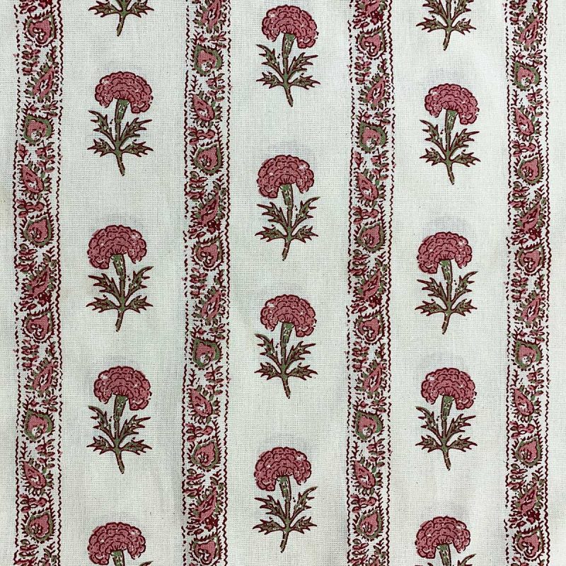 Camilla Stripe Pink on Cotton Fabric