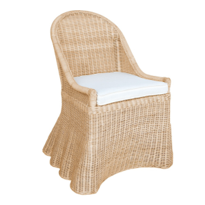 Scalloped Rattan Side Chair