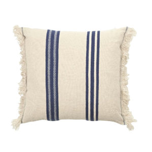 Belgian Cushion: INDIGO STRIPE