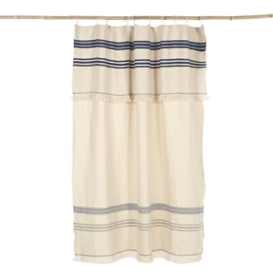 Belgian Throw: INDIGO STRIPE PIECE DE LIN