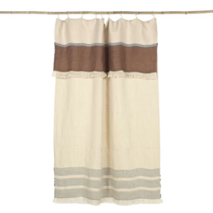 Alternative view of Belgian Throw: MARINA INDIGO STRIPE PIECE DE LIN