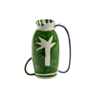 Serax Cocona Mix vase hand-painted ceramic sculptural décor piece by Santiago de Borja with fish and botanical motifs