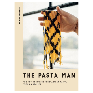 The Pasta Man cookbook by Mateo Zielonka hardcover book with colourful handmade pasta shapes and recipes