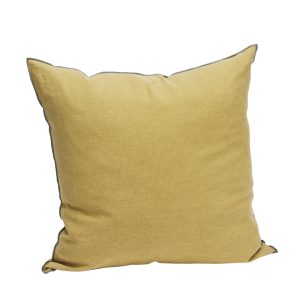 Linen Piped Scatter: Green/ Mustard