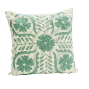 Suzani Cotton Stripe Scatter: Aqua