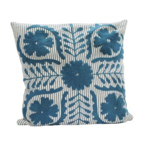 Suzani Cotton Stripe Scatter: Blue