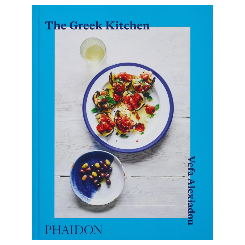 The Greek Kitchen cookbook by Vefa Alexiadou featuring authentic Greek recipes and Mediterranean cuisine