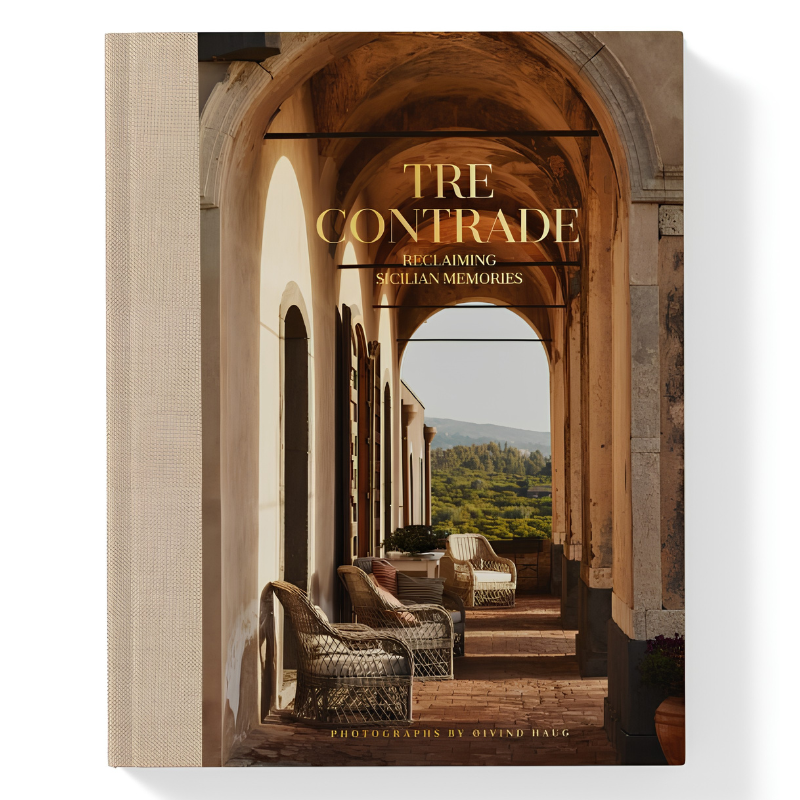 Tre Contrade Reclaiming Sicilian Memories coffee table book featuring Sicilian interiors, authentic recipes and Mediterranean living