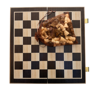 Chess & Backgammon Combo Set: Walnut & Oak Wood