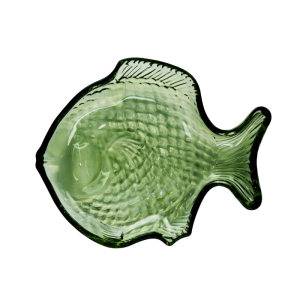 Glass Fish Tray Green Medium