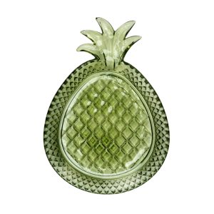 Glass Pineapple Tray Green