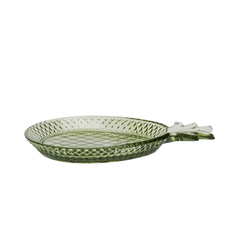 Glass Pineapple Tray Green - Image 2