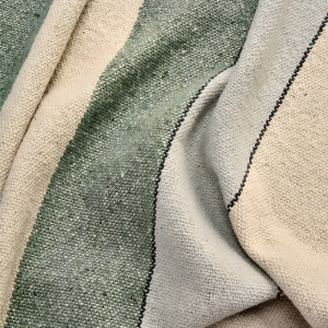 Alternative view of Recycled Cotton Throw Green and Off-White