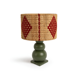 Alternative view of Marrakech Table Lamp Green with Red Shade