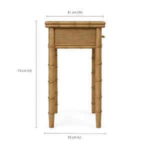 Alternative view of Carved Bamboo Bedside Table with Drawer